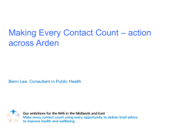 Making Every Contact Count - Warwickshire Public Health