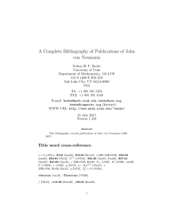 A Complete Bibliography of Publications of John von Neumann