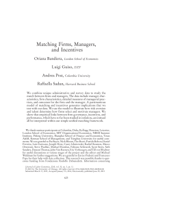 Matching Firms, Managers, and Incentives