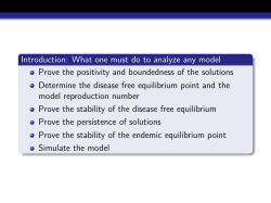 Introduction: What one must do to analyze any model Prove the