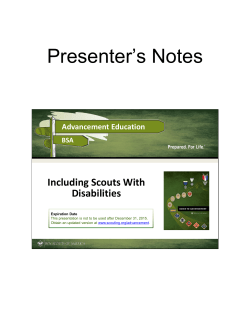 Presenter`s Notes - Boy Scouts of America