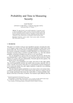Probability and Time in Measuring Security