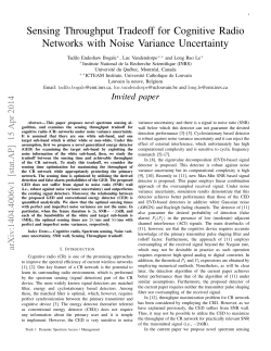 Sensing Throughput Tradeoff for Cognitive Radio Networks