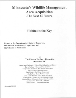 Minnesota`s Wildlife Management Area Acquisition