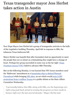 Texas transgender mayor takes action in Austin