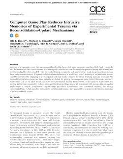 Computer Game Play Reduces Intrusive Memories of