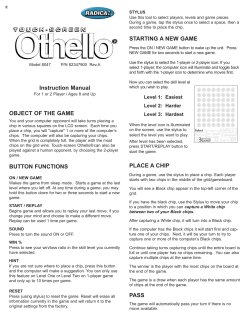 Instruction Manual OBJECT OF THE GAME