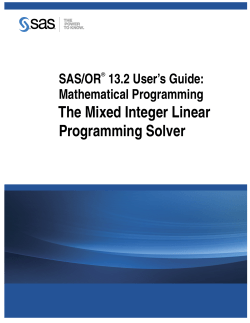The Mixed Integer Linear Programming Solver