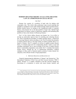modern disaster theory: evaluating disaster law as a