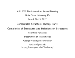 Computable Structure Theory, Part I Complexity