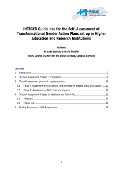 INTEGER Guidelines for the Self-Assessment of Transformational
