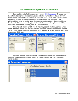 One-Way Within-Subjects ANOVA with SPSS
