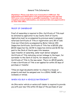 General Title Information PROOF OF OWNERSHIP