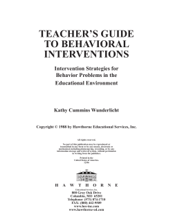 teacher`s guide to behavioral interventions