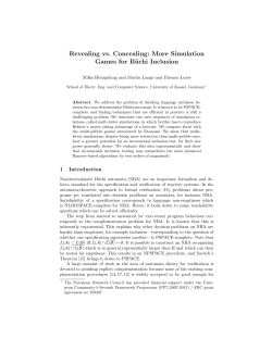 Revealing vs. Concealing: More Simulation Games for