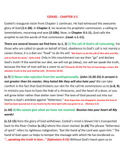 EZEKIEL - CHAPTER 3-5 Ezekiel`s inaugural vision from Chapter 1