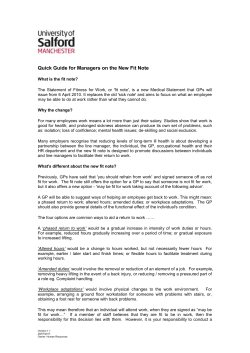 Quick Guide for Managers on the New Fit Note