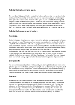 Nebula Online beginner`s guide. Nebula Online game world history