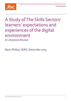 A Study of The Skills Sectors` learners` expectations and