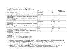 Table S4: Parameters for Partnership Calibration Behavioral