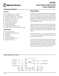 Dual Output 300mA LDO Linear Regulator