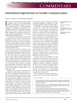 International legal barriers to Canada`s marijuana plans