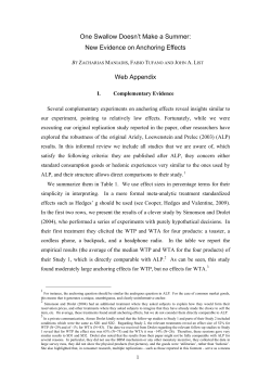 One Swallow Doesn`t Make a Summer: New Evidence on Anchoring