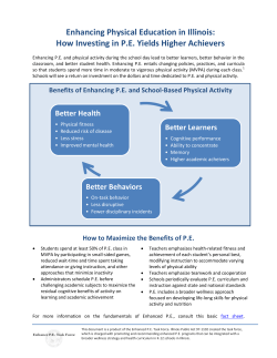 Enhancing Physical Education in Illinois: How Investing in PE Yields