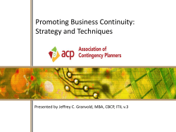 document March 2014 (Business Continuity Support Strategies)