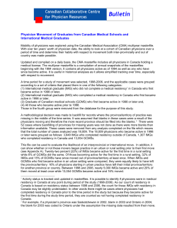 Physician movement of graduates from Canadian medical schools