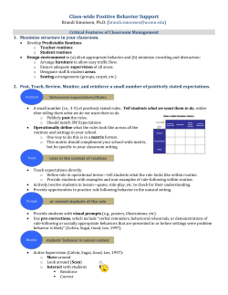 Class-wide Positive Behavior Support