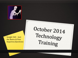 October 2014 Technology Training