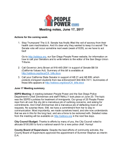 Meeting notes, June 17, 2017 - San Diego Political Action Repository