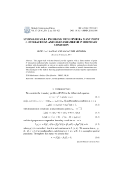 STURM-LIOUVILLE PROBLEMS WITH FINITELY MANY POINT