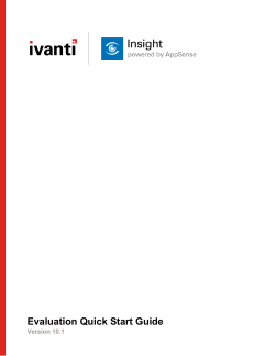 AppSense Insight 10.0 Evaluation Quick Start Guide