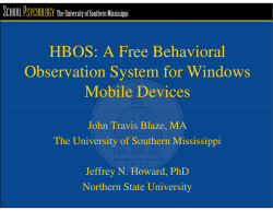 HBOS: A Free Behavioral Observation System for Windows Mobile