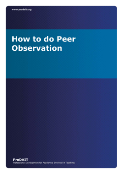 Peer Observation of Teaching