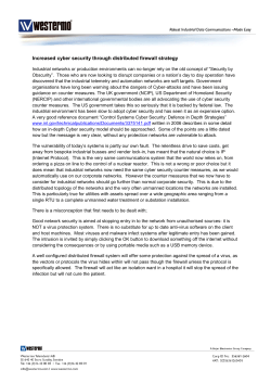 Increased cyber security through distributed firewall strategy