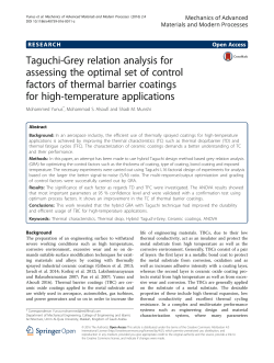 Taguchi-Grey relation analysis for assessing the optimal set of