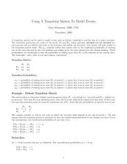 Using A Transition Matrix To Model Events