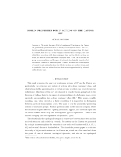 ROHLIN PROPERTIES FOR Zd ACTIONS ON THE CANTOR SET 1
