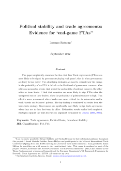 Political stability and trade agreements: Evidence for `end