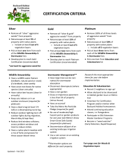 Backyard Habitat Certification Criteria