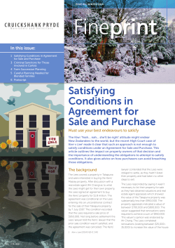 Satisfying Conditions in Agreement for Sale and Purchase