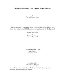Mode Choice Modeling Using Artificial Neural