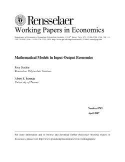 Mathematical Models in Input-Output Economics