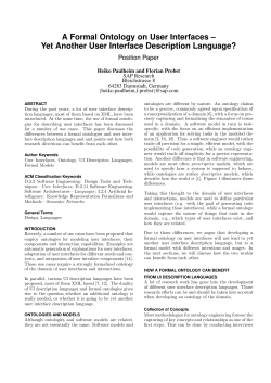 A Formal Ontology on User Interfaces &ndash; Yet