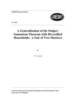 A Generalisation of the Stolper