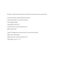 Suggestions for an Inquiry Into the Economic Growth of Nations