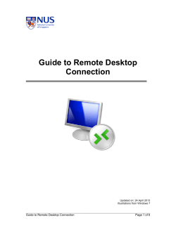 Guide to Remote Desktop Connection